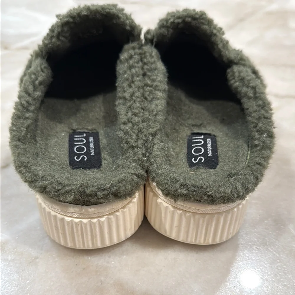 NATURALIZER Women’s Sole OliveGreen Slip-On Cozy Shoes Mules Size 8M